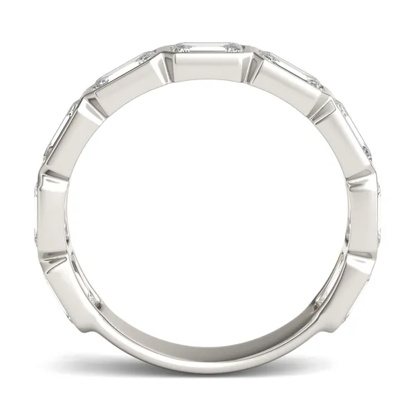 Emerald East-West Bezel Anniversary Band
