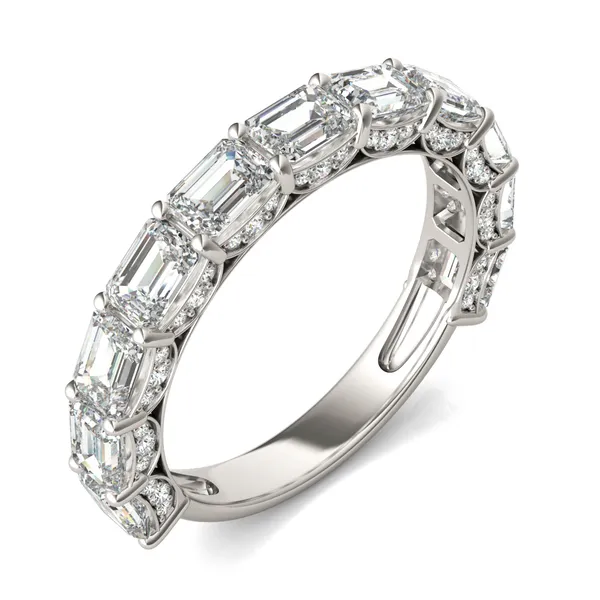 East-West Pavé Basket Anniversary Band