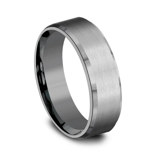 Tapered Edge Flat Polish Wedding Ring 7mm