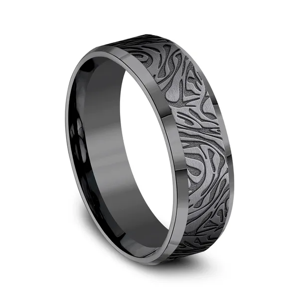 Ember Carved Wedding Ring 7mm