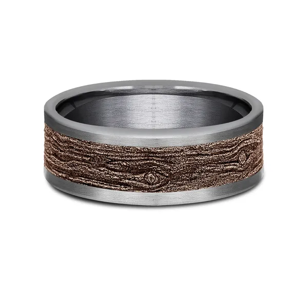 Knotty Pine Wedding Ring 8mm