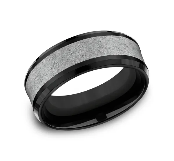Shadowline Texture Wedding Ring 8mm