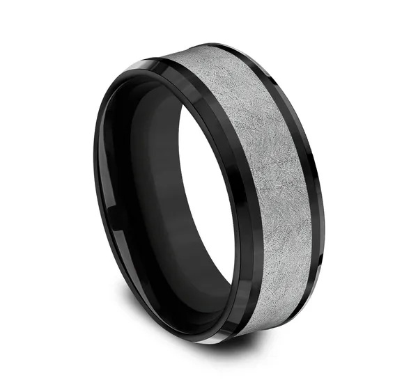 Shadowline Texture Wedding Ring 8mm