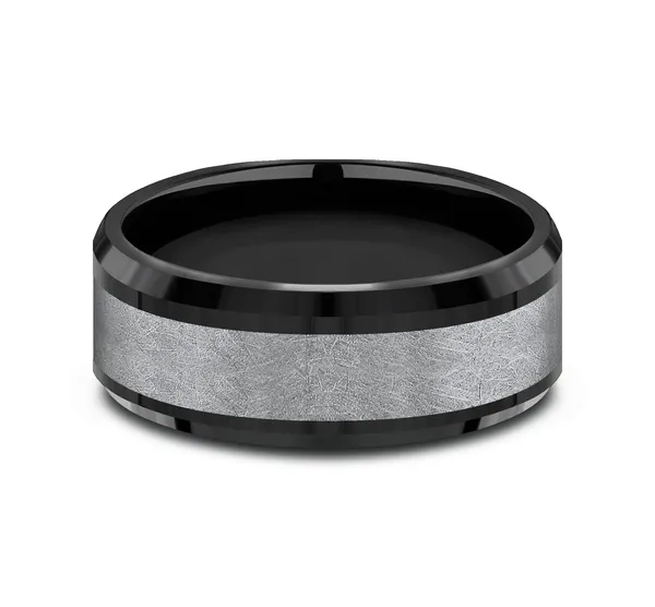 Shadowline Texture Wedding Ring 8mm