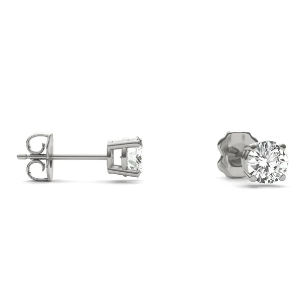 Round Brilliant Four-Prong Basket Stud