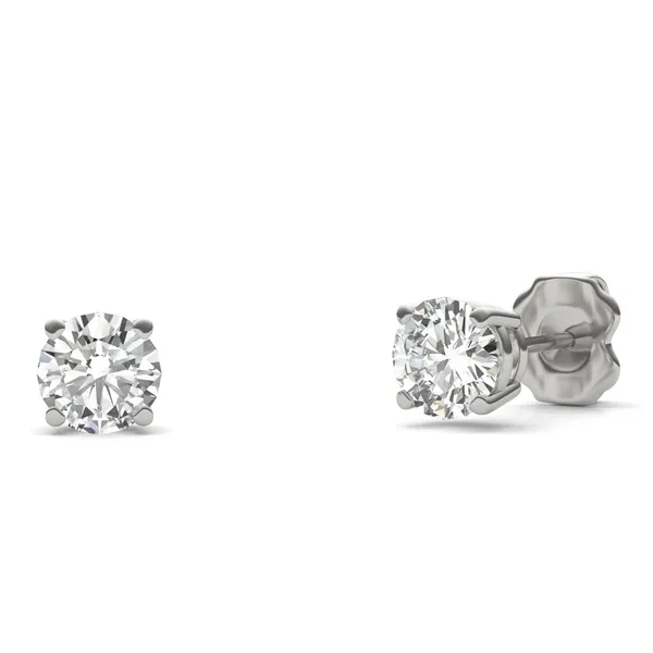 Round Brilliant Four-Prong Basket Stud