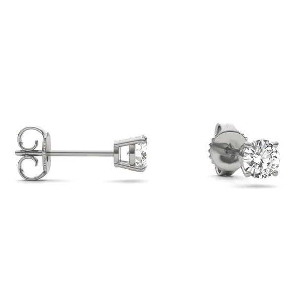 Round Brilliant Four-Prong Basket Stud