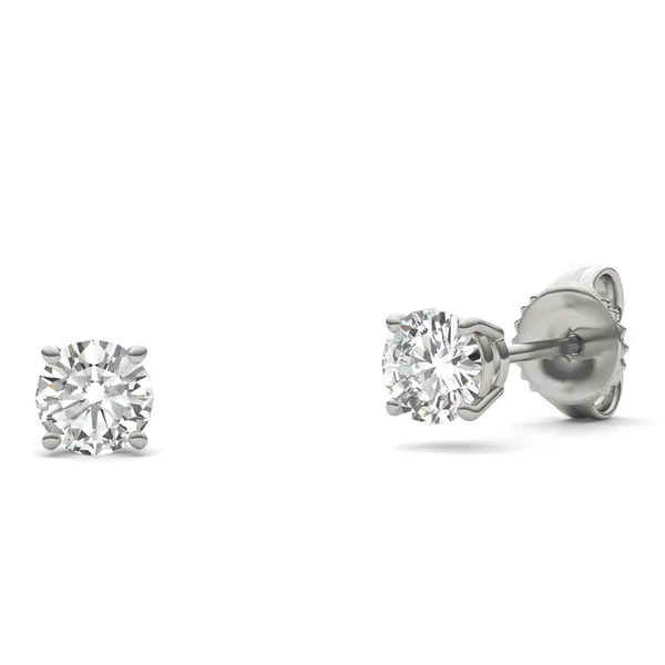 Round Brilliant Four-Prong Basket Stud