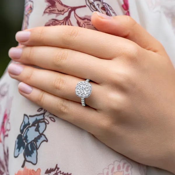 Cushion Harmony Halo Engagement Ring