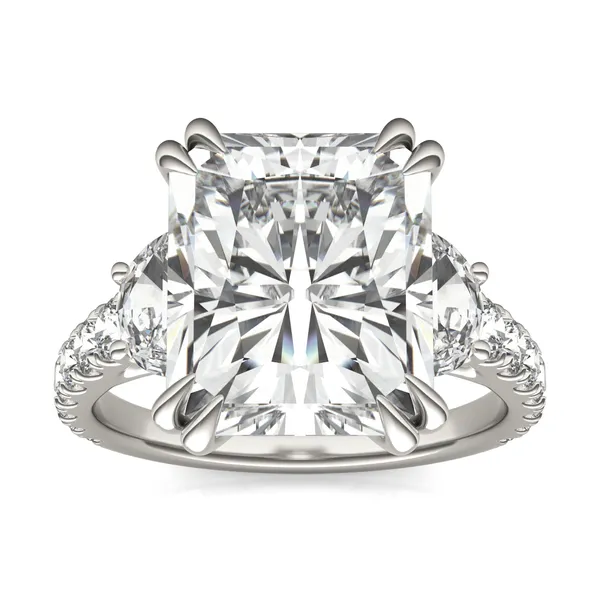 Radiant Solstice Accented Three-Stone Exotic Engagement Ring