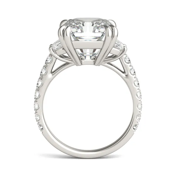 Radiant Solstice Accented Three-Stone Exotic Engagement Ring