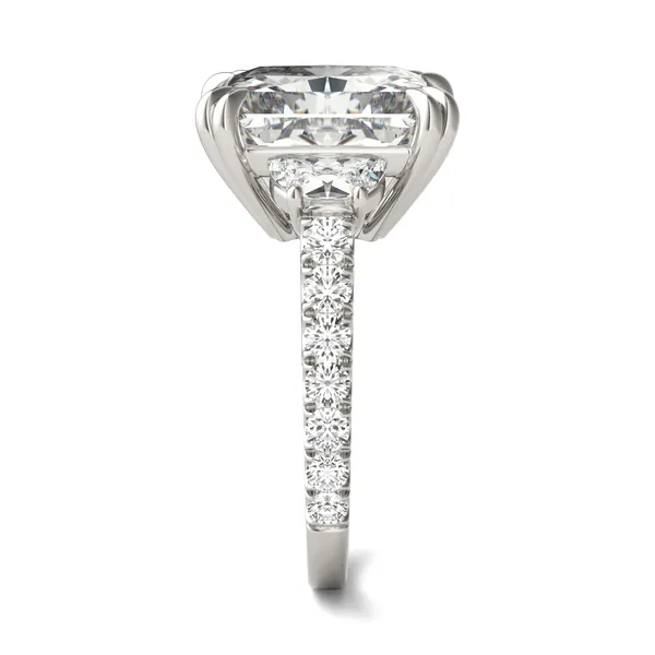 Radiant Solstice Accented Three-Stone Exotic Engagement Ring