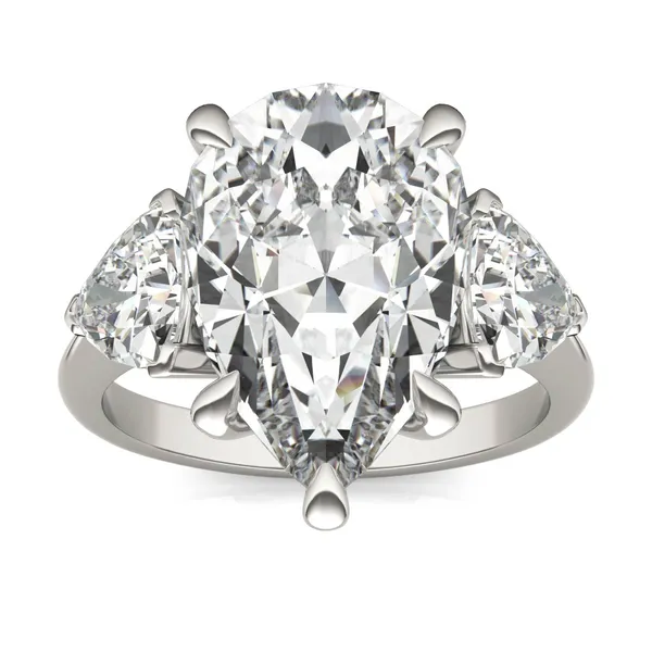 Pear Claw Prong Trillion Three-Stone Exotic Engagement Ring