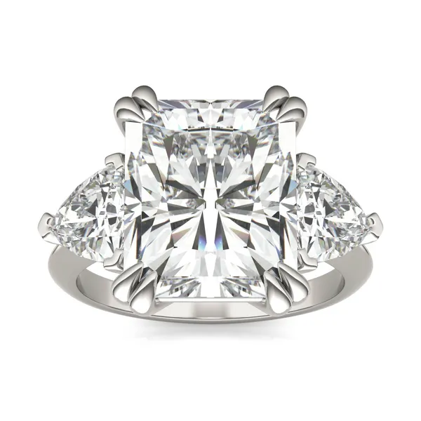 Radiant Claw Prong Trillion Three-Stone Exotic Engagement Ring