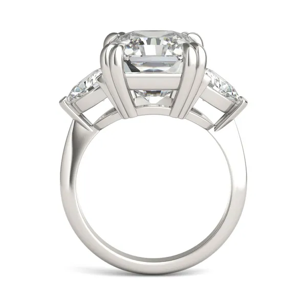 Radiant Claw Prong Trillion Three-Stone Exotic Engagement Ring
