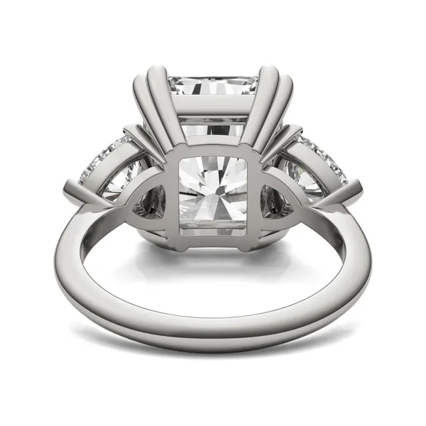 Radiant Claw Prong Trillion Three-Stone Exotic Engagement Ring