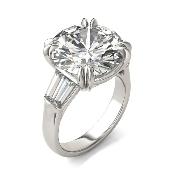 Round Hearts & Arrows Bold Isolde Exotic Engagement Ring