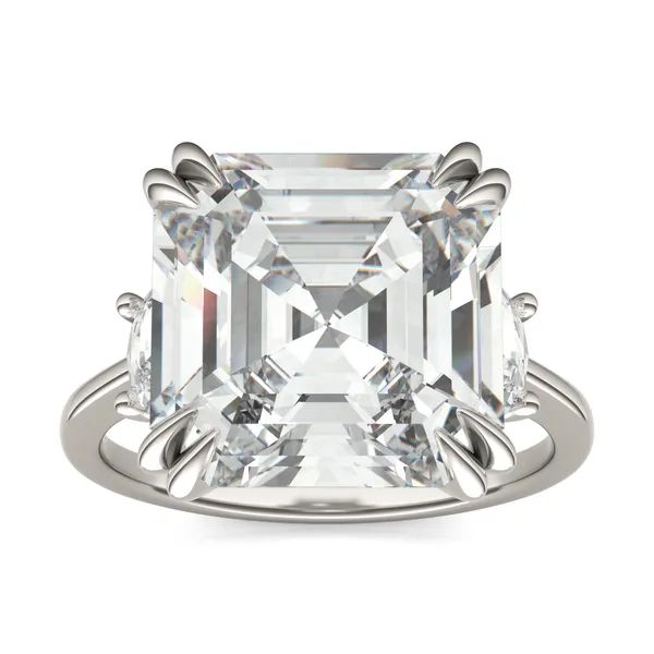 Asscher Solstice Three-Stone Exotic Engagement Ring